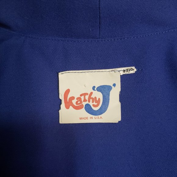 Vintage 80s Union Label 2 piece women's Dress Suit set by KATHY J dark blue - Picture 4 of 7